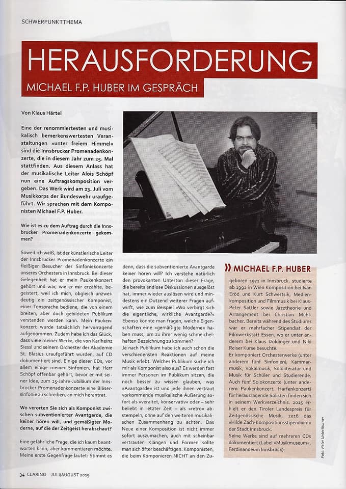 Interview mit Michael FP Huber, Komponist